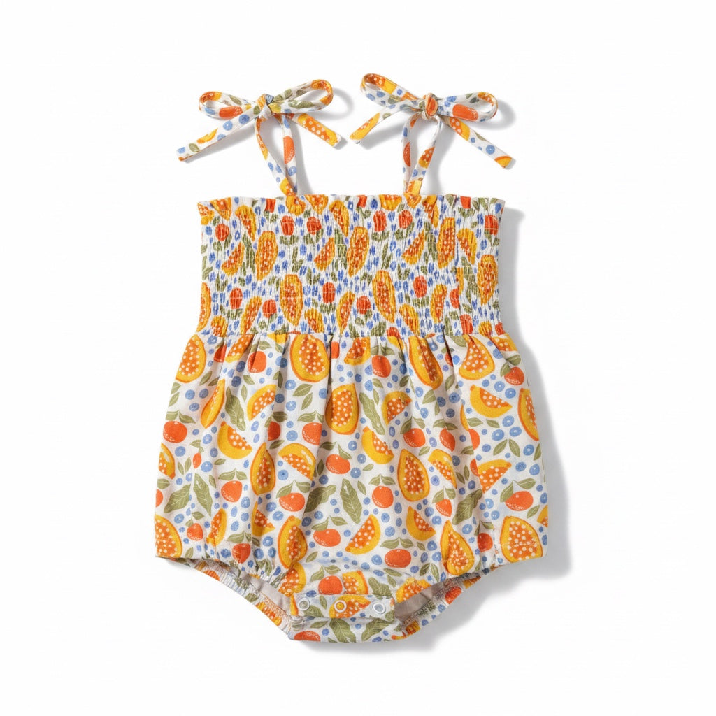 Pommy Bird Smocked Bodysuit Bubble