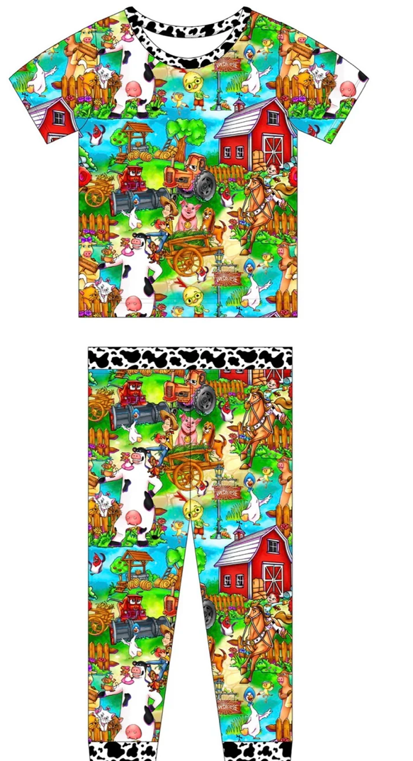 Down On The Farm Short Sleeve & Pants Pajama Set