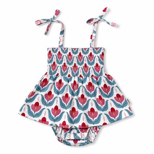Pinky Smocked Bodysuit Bubble