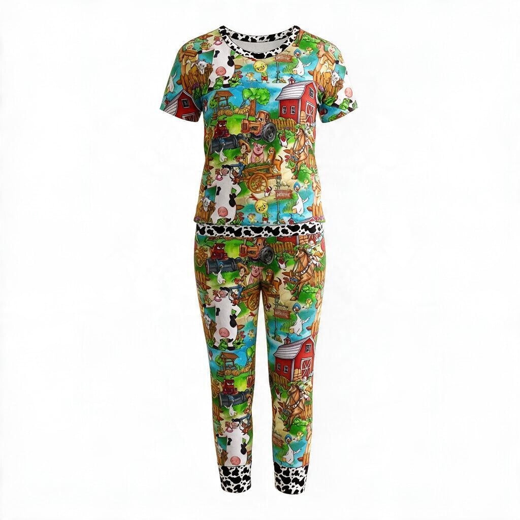 Down On The Farm Short Sleeve & Pants Pajama Set