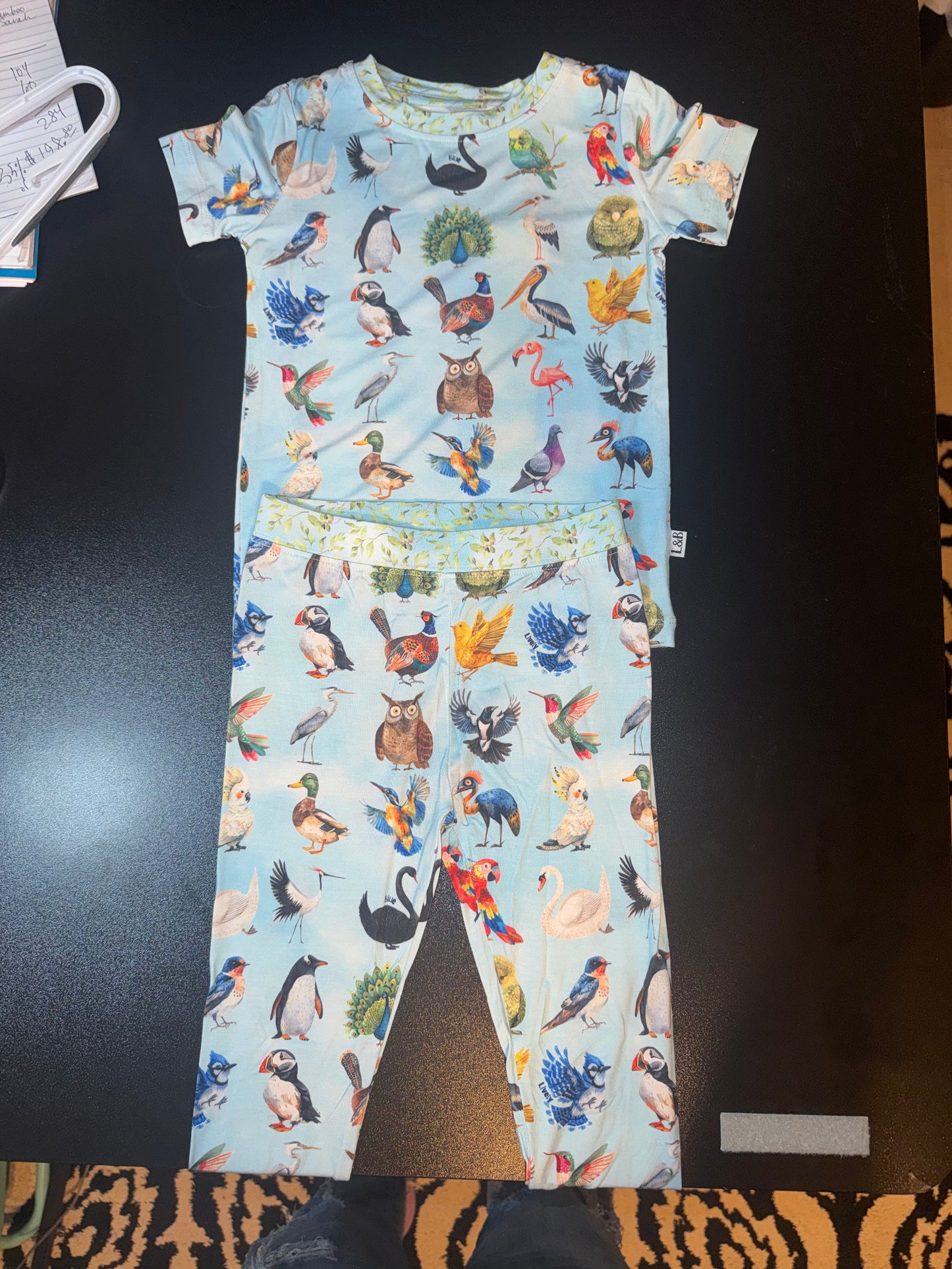 Watercolor Birds Short Sleeve & Pants Pajama Set