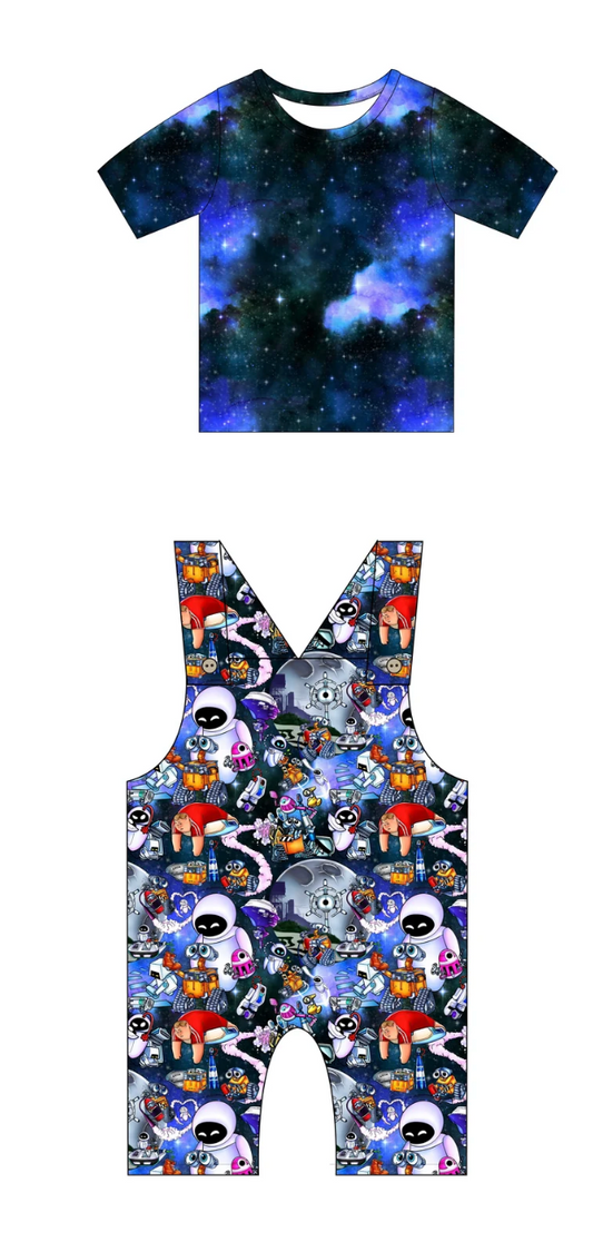 Trash Bot Shirt with Short Overalls