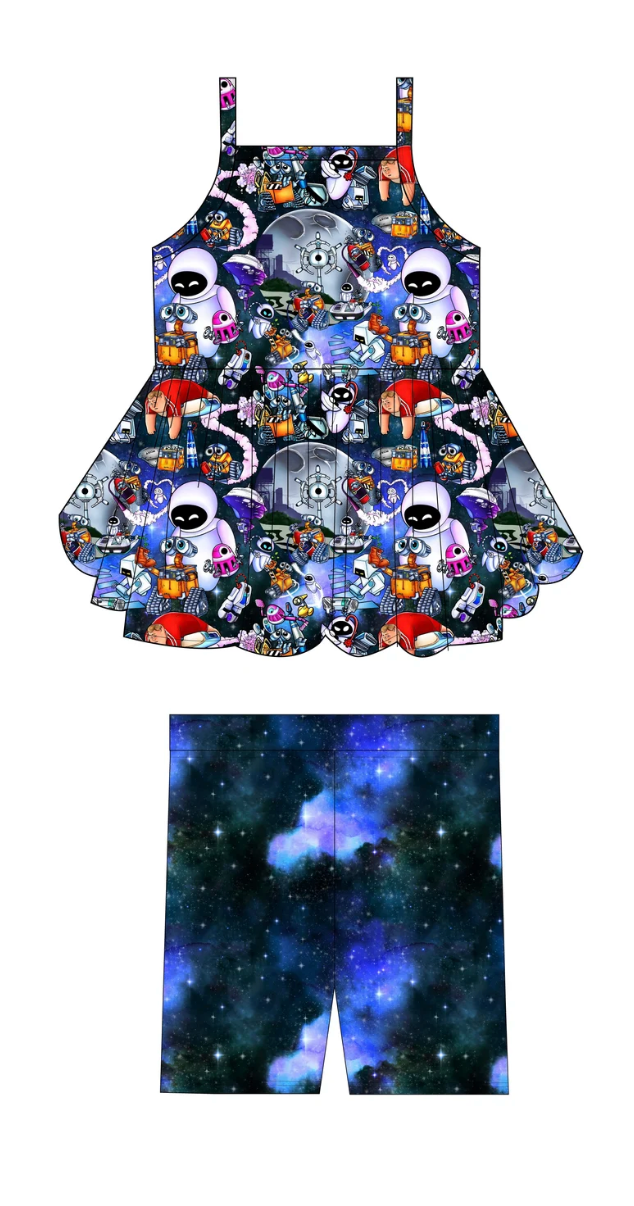 Trash Bot Tank Peplum Set
