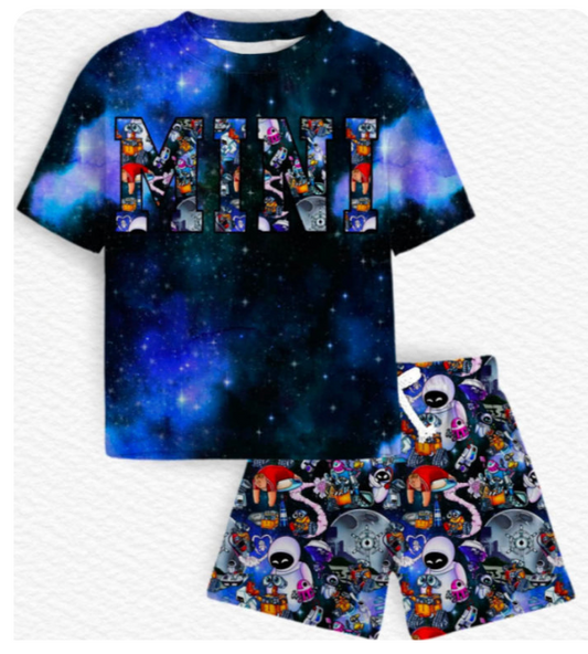 Trash Bot MINI Tee with French Terry Shorts