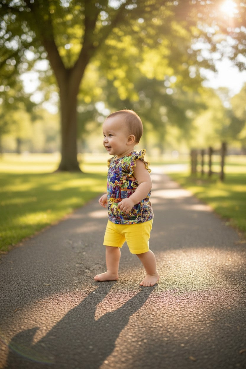Hey You Guys Flutter Sleeve & Shorts Set