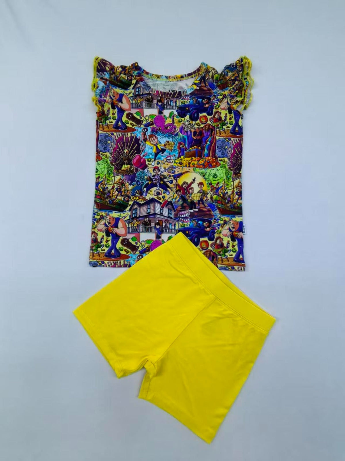 Hey You Guys Flutter Sleeve & Shorts Set