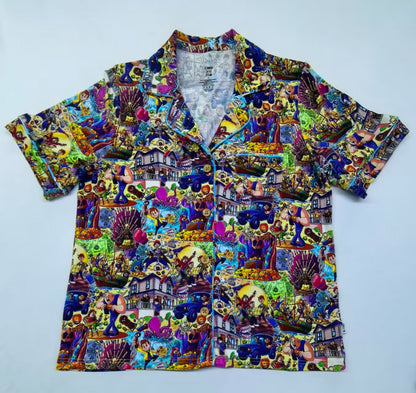 Hey You Guys Short Sleeve & Pants Button Up Pajama Set