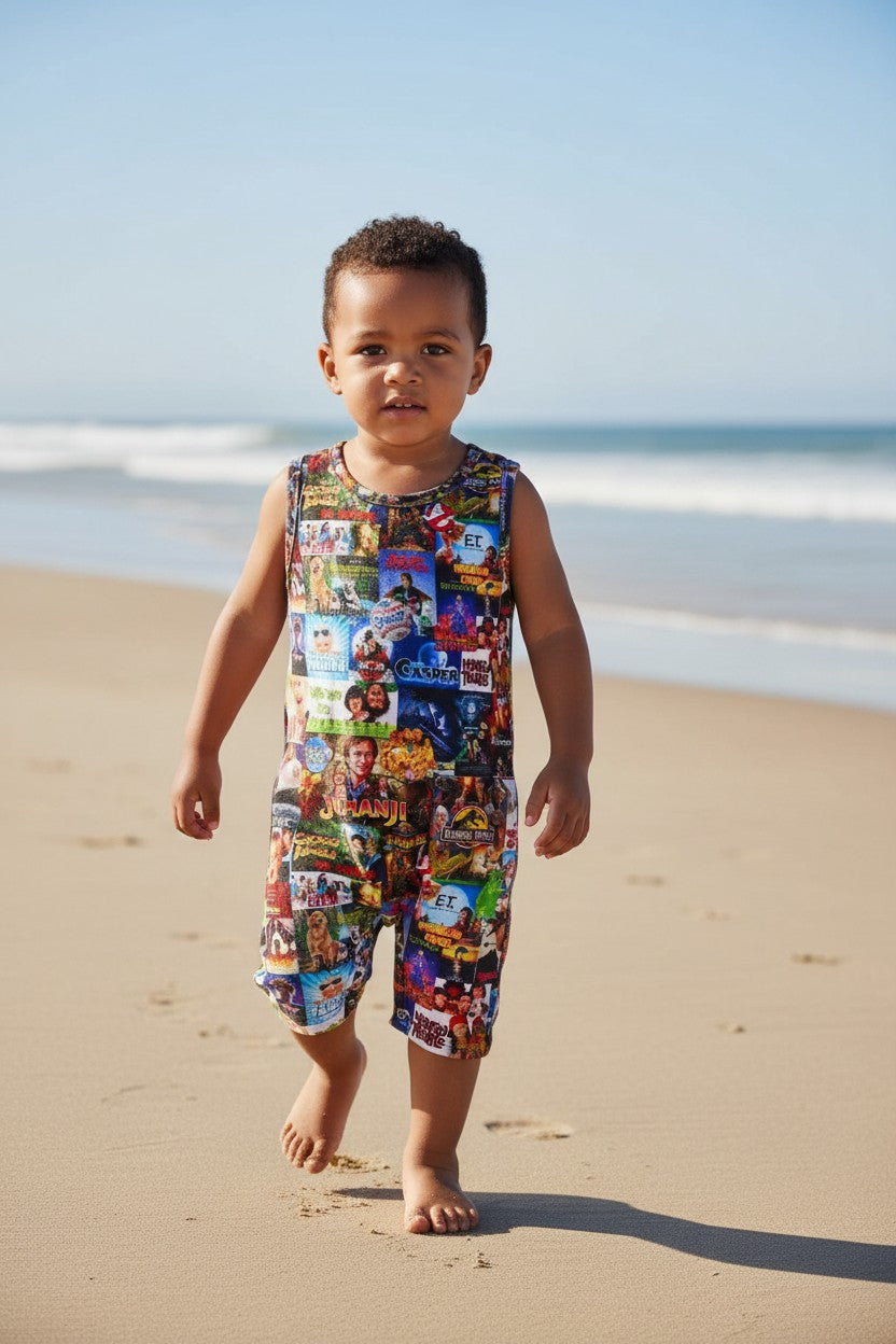 BLOCKBUSTER Button Romper