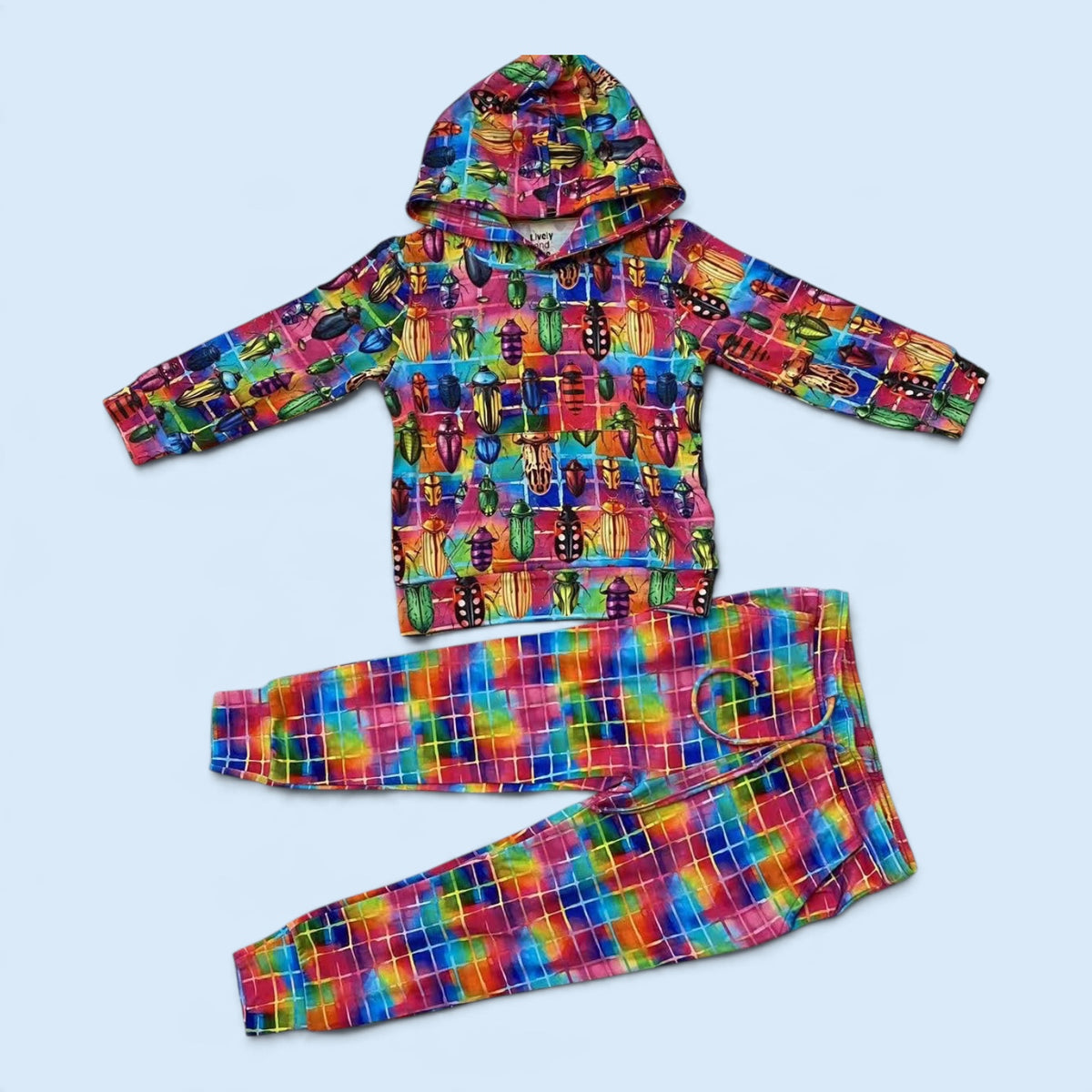 Neon Bugs French Terry Hoodie Set