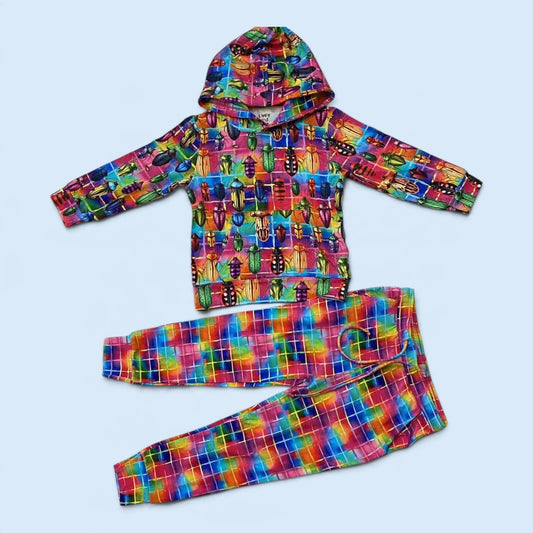 Neon Bugs French Terry Hoodie Set