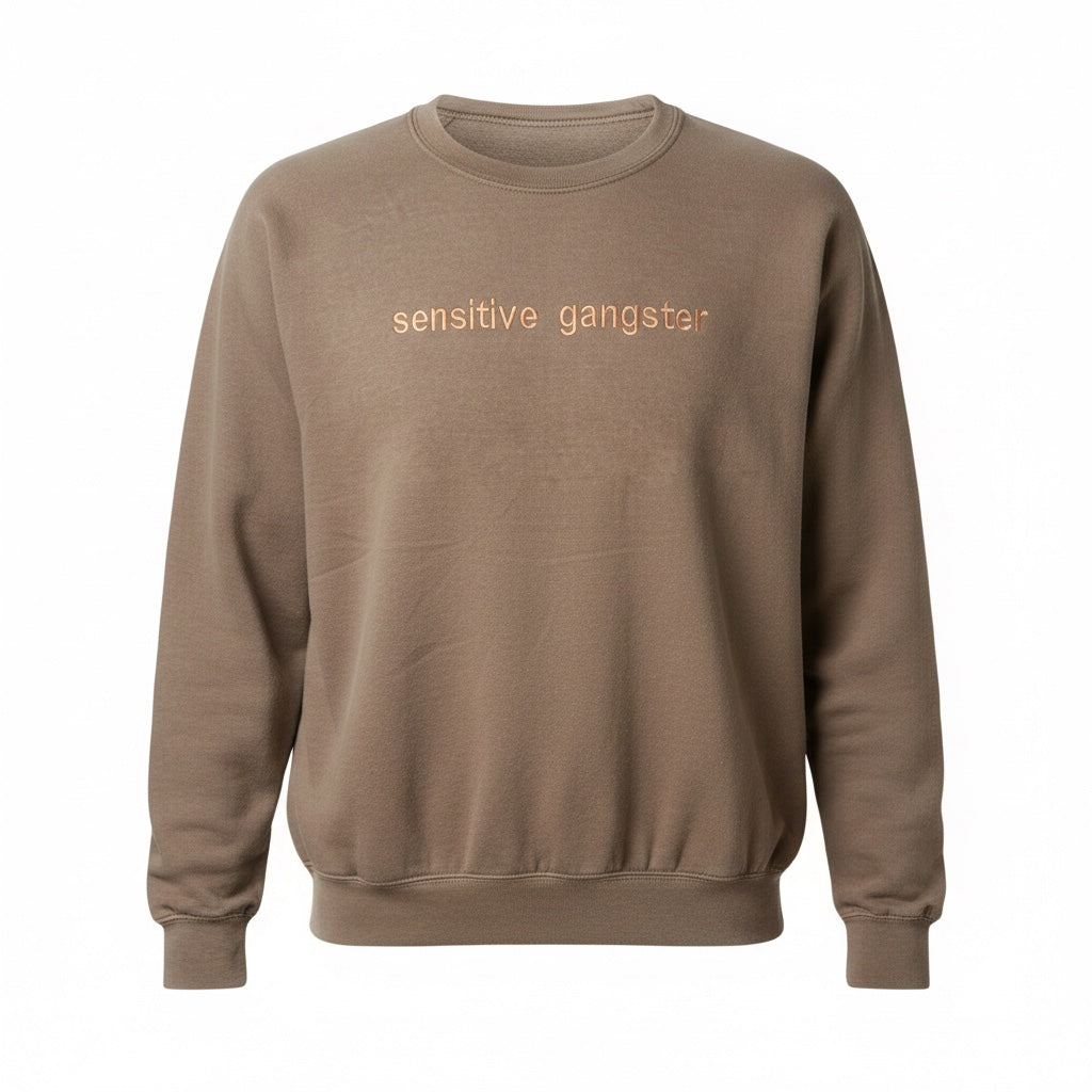 Sensitive Gangster  embroidered crewneck