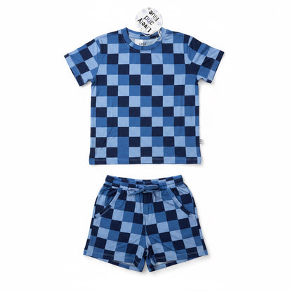 Blue Checks Tee & Shorts Daywear Set