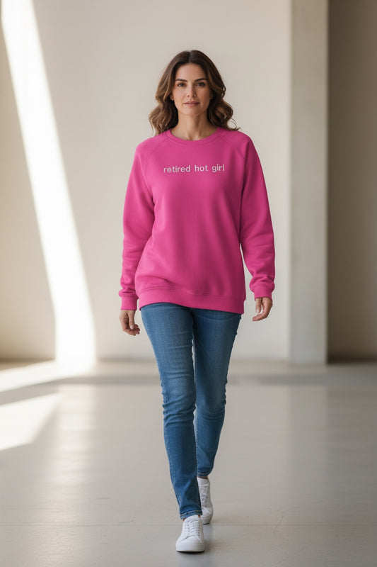 Retired Hot Girl embroidered crewneck